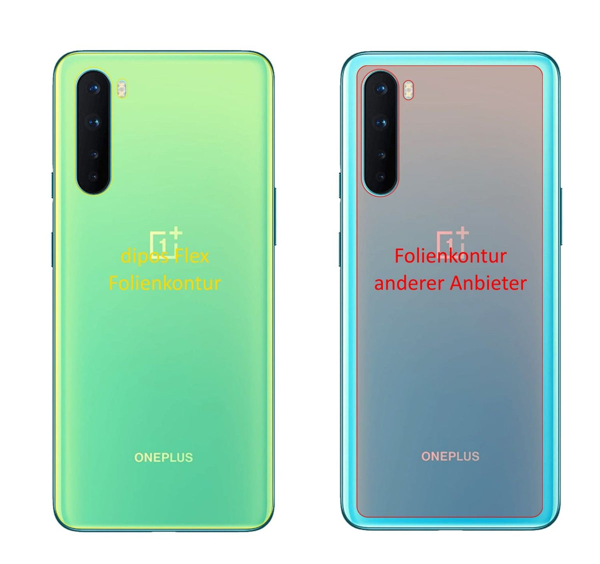 3x 3D Full Cover Schutzfolie für OnePlus Nord Rückseite