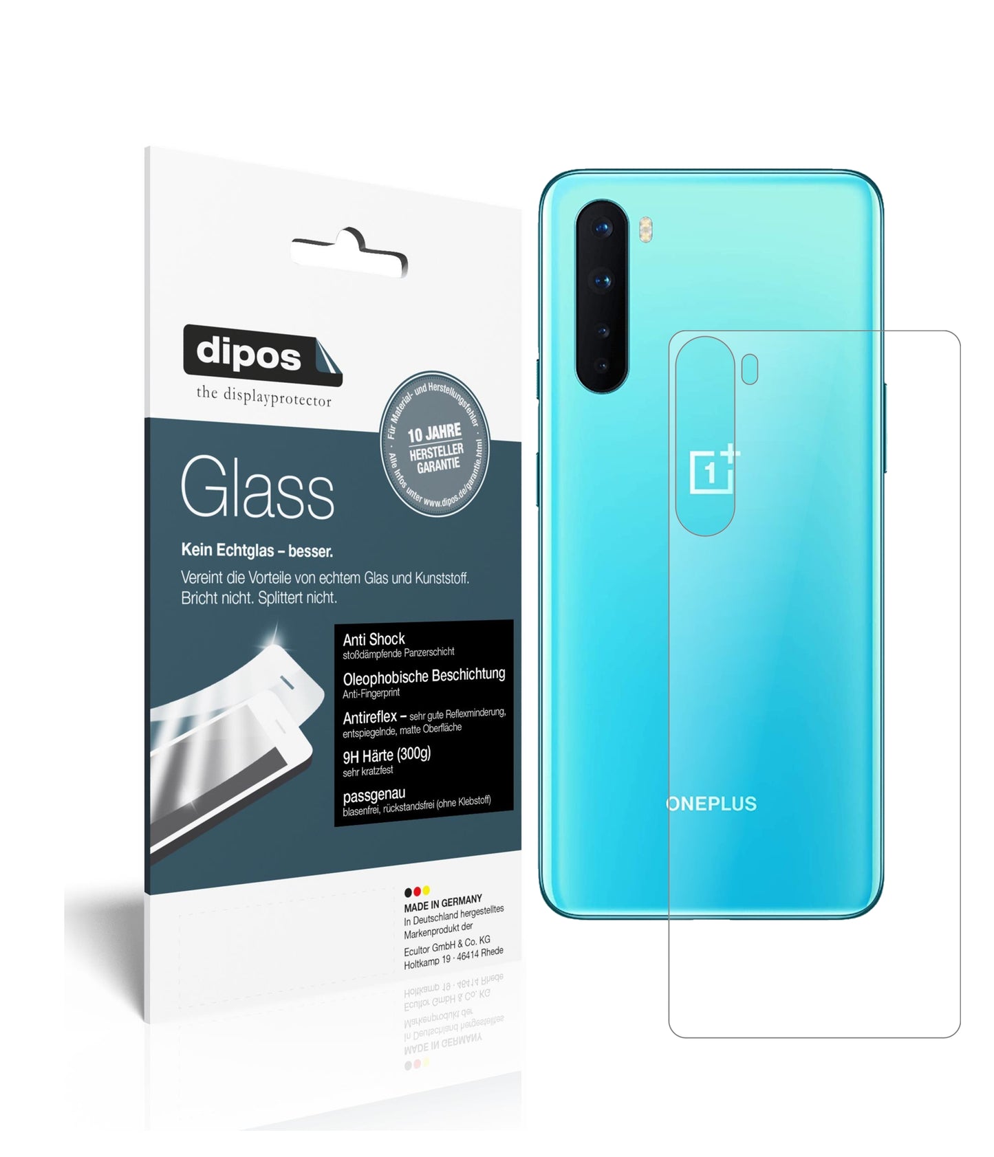 Mattes Panzerglas: Schutz vor Brüchen, Fingerabdrücken und Bildschirmblendung für OnePlus-Nord Rückseite