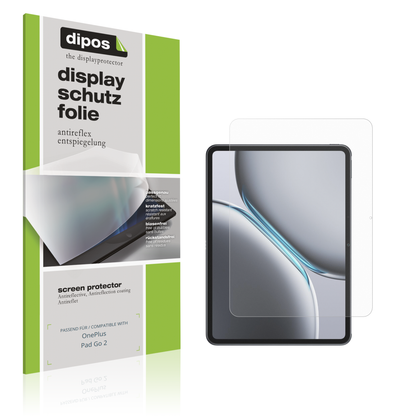 Matte Displayschutzfolie von dipos passend für OnePlus Pad Go 2, präziser Zuschnitt und blasenfrei montiert