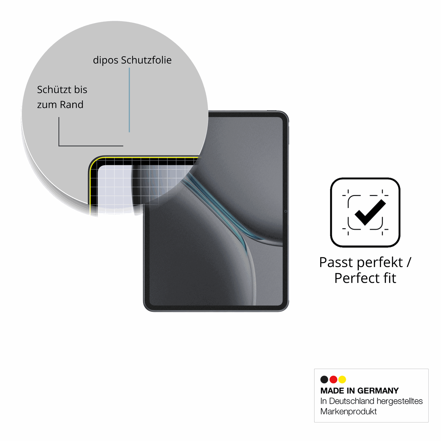 Schutz gegen Kratzer auf dem OnePlus Pad Go 2 Glas durch Schlüssel oder Ähnliches