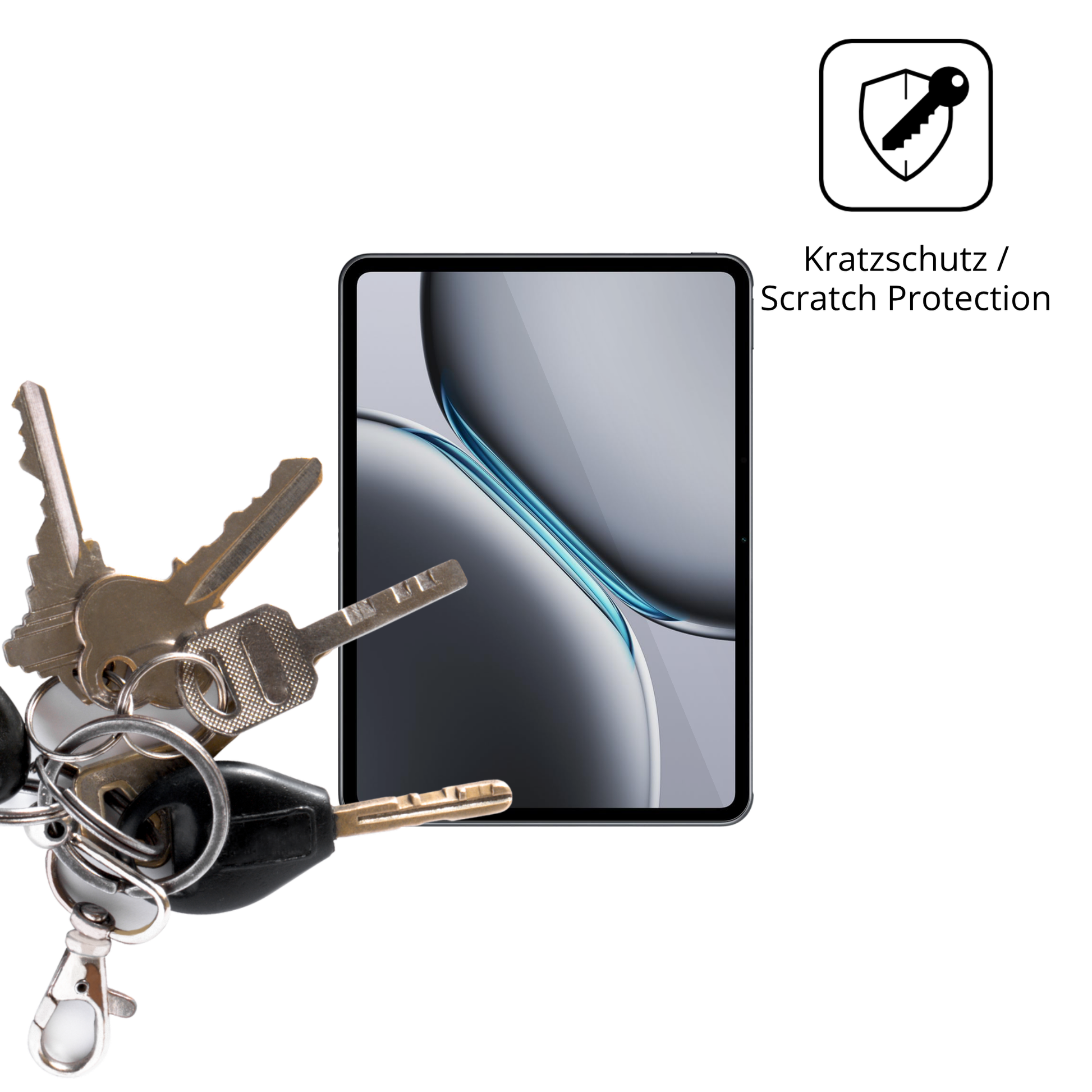 Schutz gegen Kratzer auf dem OnePlus Pad Go 2 Glas durch Schlüssel oder Ähnliches