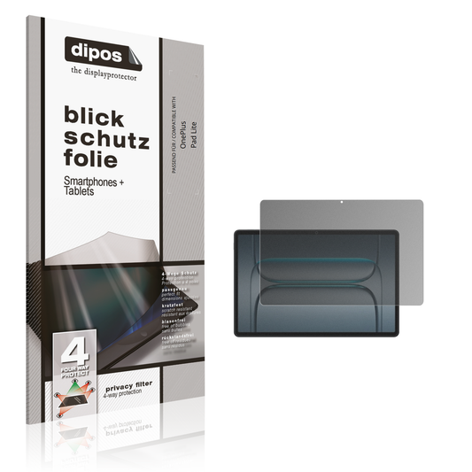 Blickschutzfolie von dipos passend für onepluspad lite, präziser Zuschnitt und blasenfrei montiert