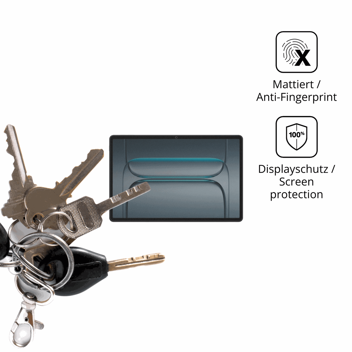 dipos Displayschutz für onepluspad lite, mattierte Oberfläche, Blickschutzfilter und perfekter Passform