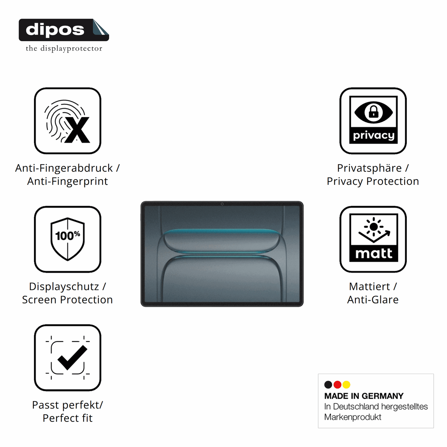 Privatsphäre-Schutz durch Sichtschutz-Folie passend zugeschnitten für onepluspad lite