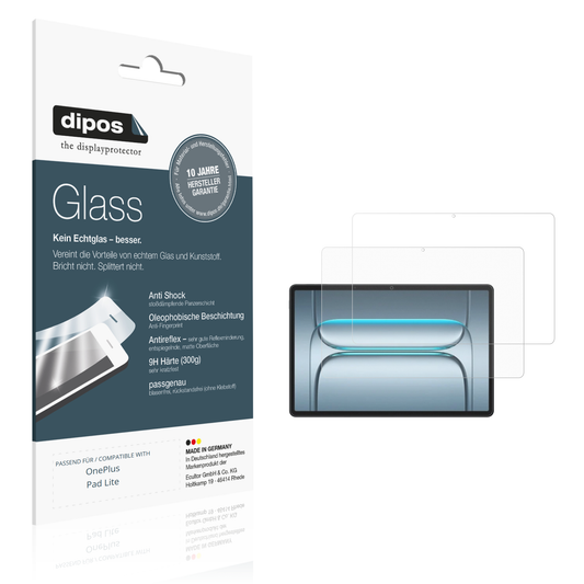 Matte Displayschutzfolie von dipos passend für onepluspad lite, 9H kratzfest und blasenfrei montiert