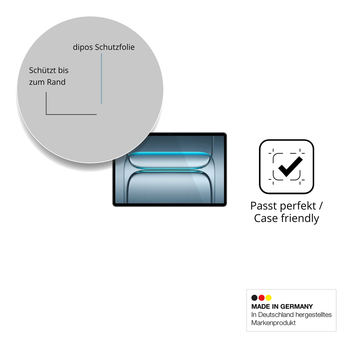 Besonders flexibler Displayschutz mit Anti-Shock-Schicht im Materialmix