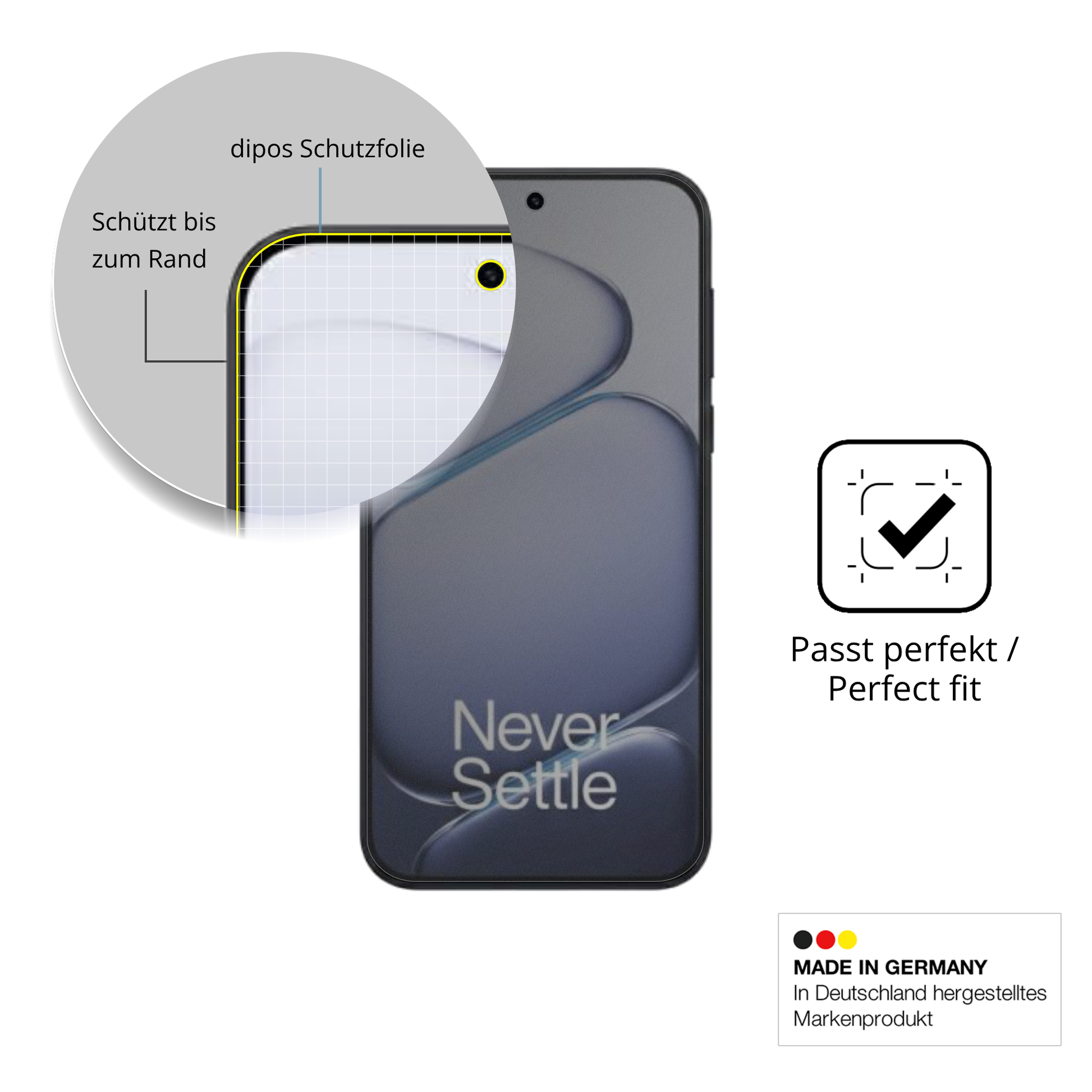 Schutz gegen Kratzer auf dem OnePlus Turbo 6V Glas durch Schlüssel oder Ähnliches