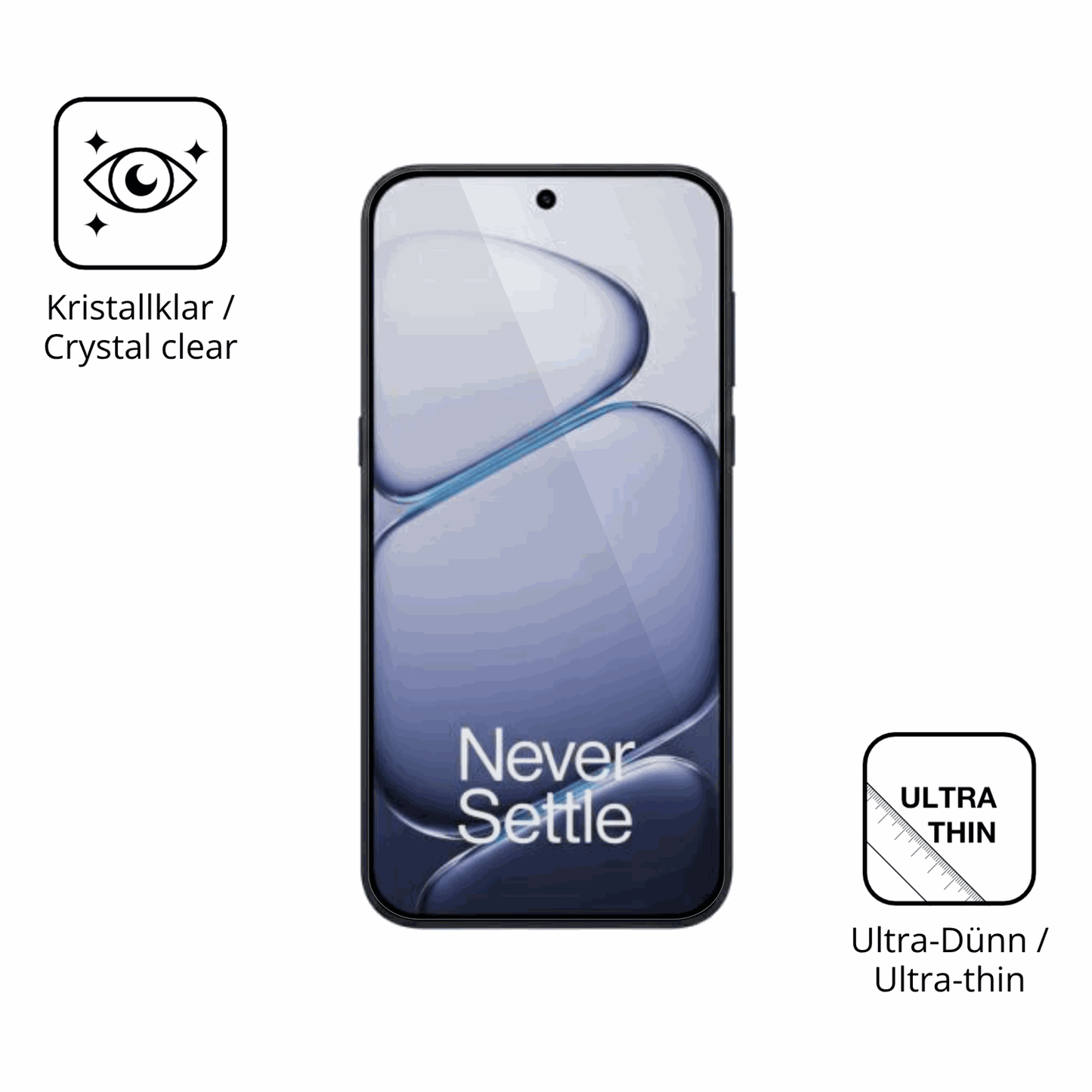Dünne und klare Folie passend zugeschnitten für OnePlus Turbo 6V