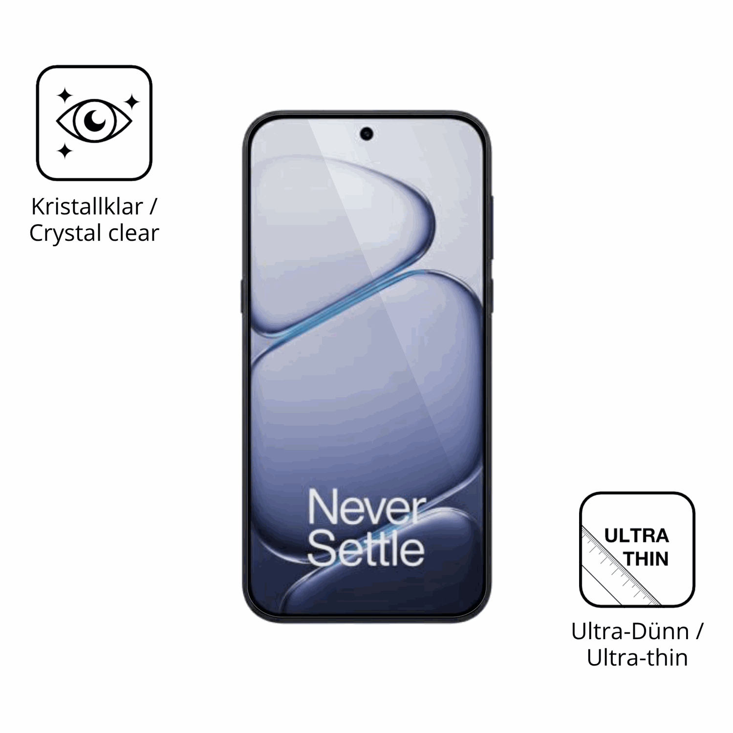 Dünne und klare Folie passend zugeschnitten für OnePlus Turbo 6V