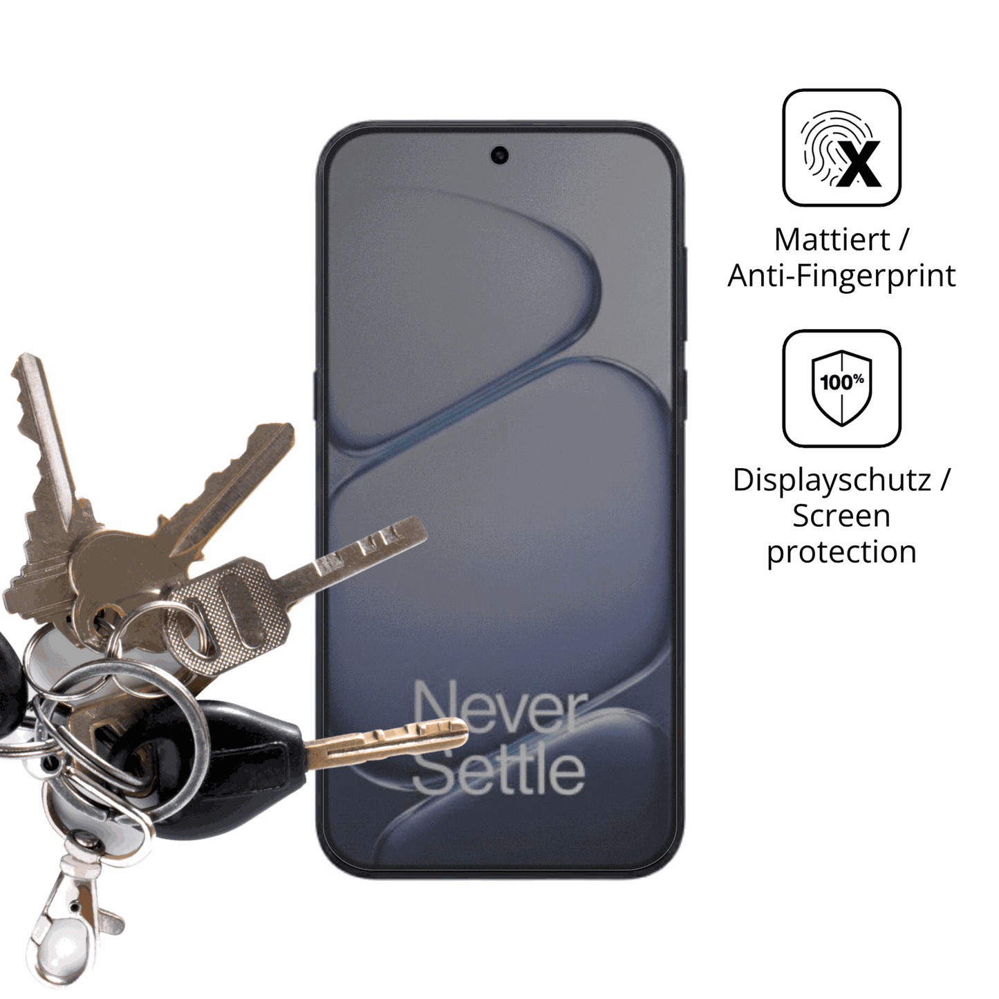 dipos Displayschutz für OnePlus Turbo 6V, mattierte Oberfläche, Blickschutzfilter und perfekter Passform