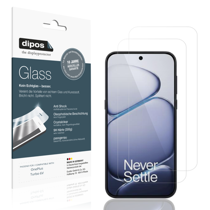 Klare Displayschutzfolie von dipos passend für OnePlus Turbo 6V, 9H kratzfest und blasenfrei montiert