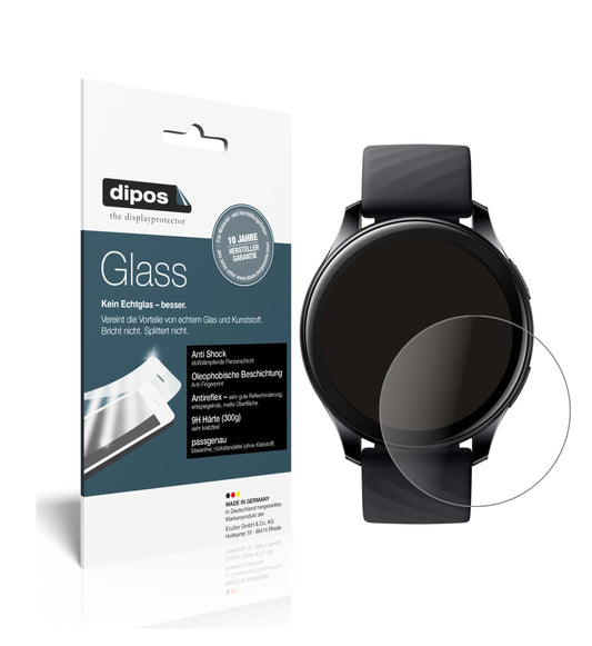 Matte Displayschutzfolie von dipos passend für OnePlus Watch (46mm), 9H kratzfest und blasenfrei montiert