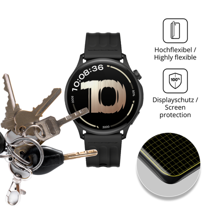 dipos Displayschutz für OnePlus Watch Lite, transparente Oberfläche, geringe Dicke und perfekte Passform