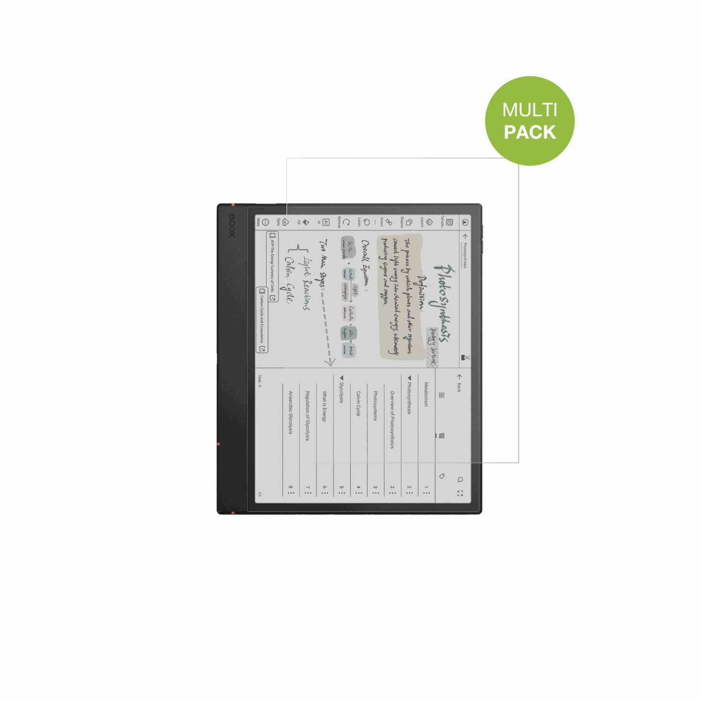 onyxboox note air5 c mit aufgebrachter dipos Displayschutzfolie, die lästige Fingerabdrücke minimiert