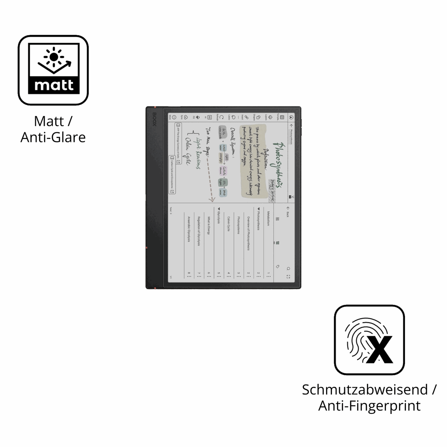 Dünne und entspiegelnde Folie passend zugeschnitten für onyxboox note air5 c