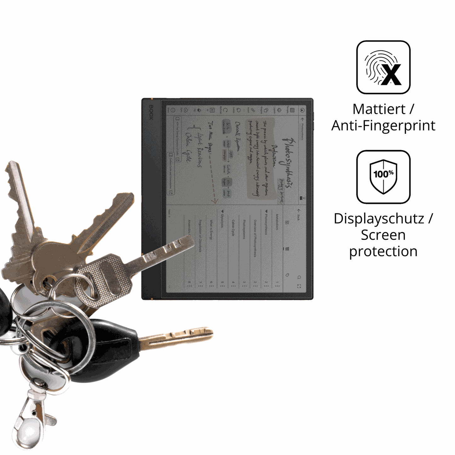 dipos Displayschutz für onyxboox note air5 c, mattierte Oberfläche, Blickschutzfilter und perfekter Passform