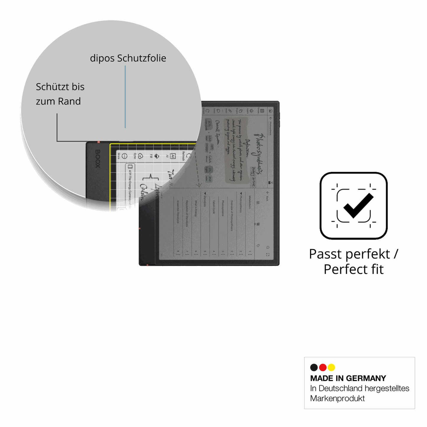 Schutzglasfolie mit optimaler Passform, zur Verwendung mit Hüllen geeignet
