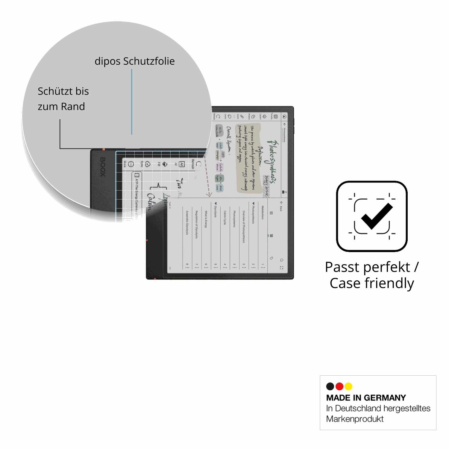 Schutzglasfolie mit optimaler Passform, zur Verwendung mit Hüllen geeignet