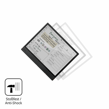 Schutz gegen Kratzer auf dem onyxboox note air5 c Glas durch Schlüssel, Stöße gegen die Tischkante oder Stürze