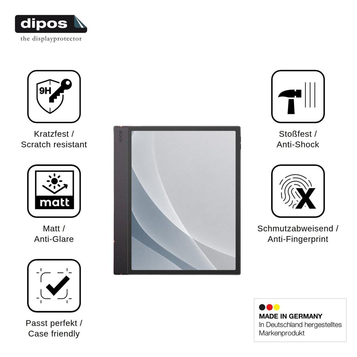 2x 9H Schutzfolie matt für Onyx Boox Note Air6 C Panzerfolie