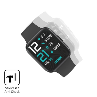 Schutz gegen Kratzer auf dem OOQE Watch Pro 6 Glas durch Schlüssel, Stöße gegen die Tischkante oder Stürze