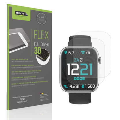 Matte Displayschutzfolie von dipos passend für Ooqe Watch Pro 7, 100% Displayabdeckung und blasenfreie Montage
