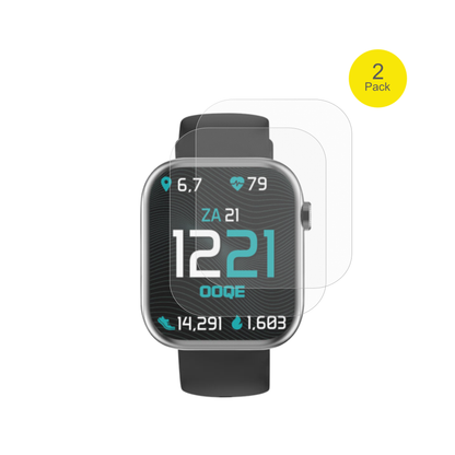 OoqeWatch Pro 7 mit aufgebrachter dipos Flex Schutzfolie, glasklare Darstellung ohne Einschränkungen