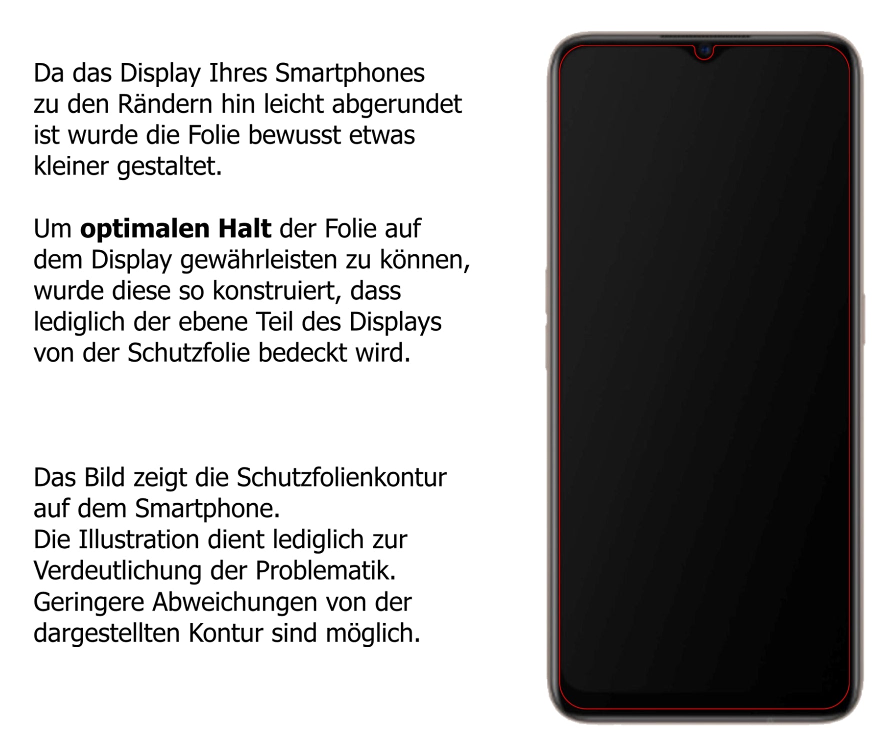 dipos Displayschutz für Oppo A11x, transparente Oberfläche, perfekte Passform auch für die Rundungen