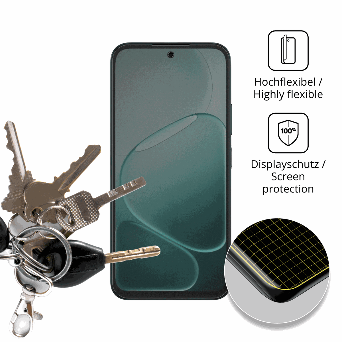 dipos Displayschutz für Oppo A6 5G CPH2831, mit Blickschutzfilter und perfekter Passform auch für die Rundungen