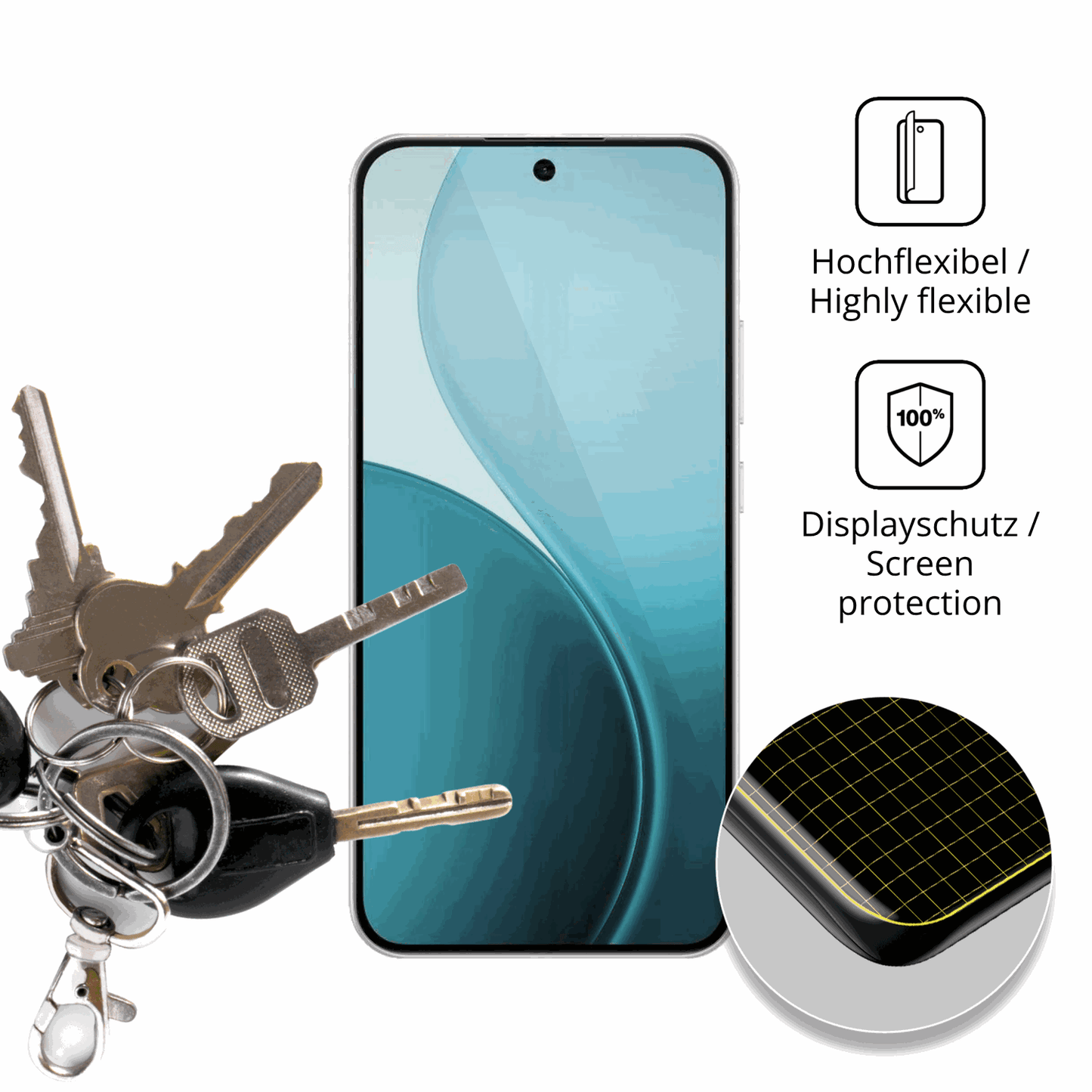 dipos Displayschutz für Oppo F33 5G, transparente Oberfläche, geringe Dicke und perfekte Passform