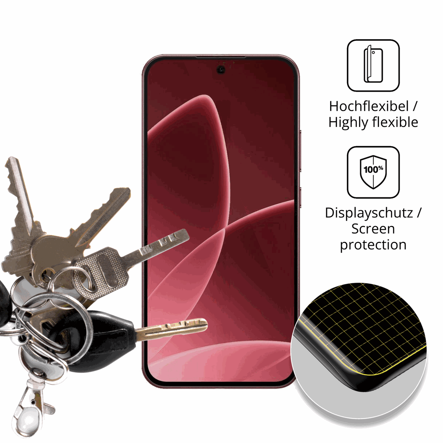 dipos Displayschutz für Oppo F33 Pro 5G, transparente Oberfläche, geringe Dicke und perfekte Passform