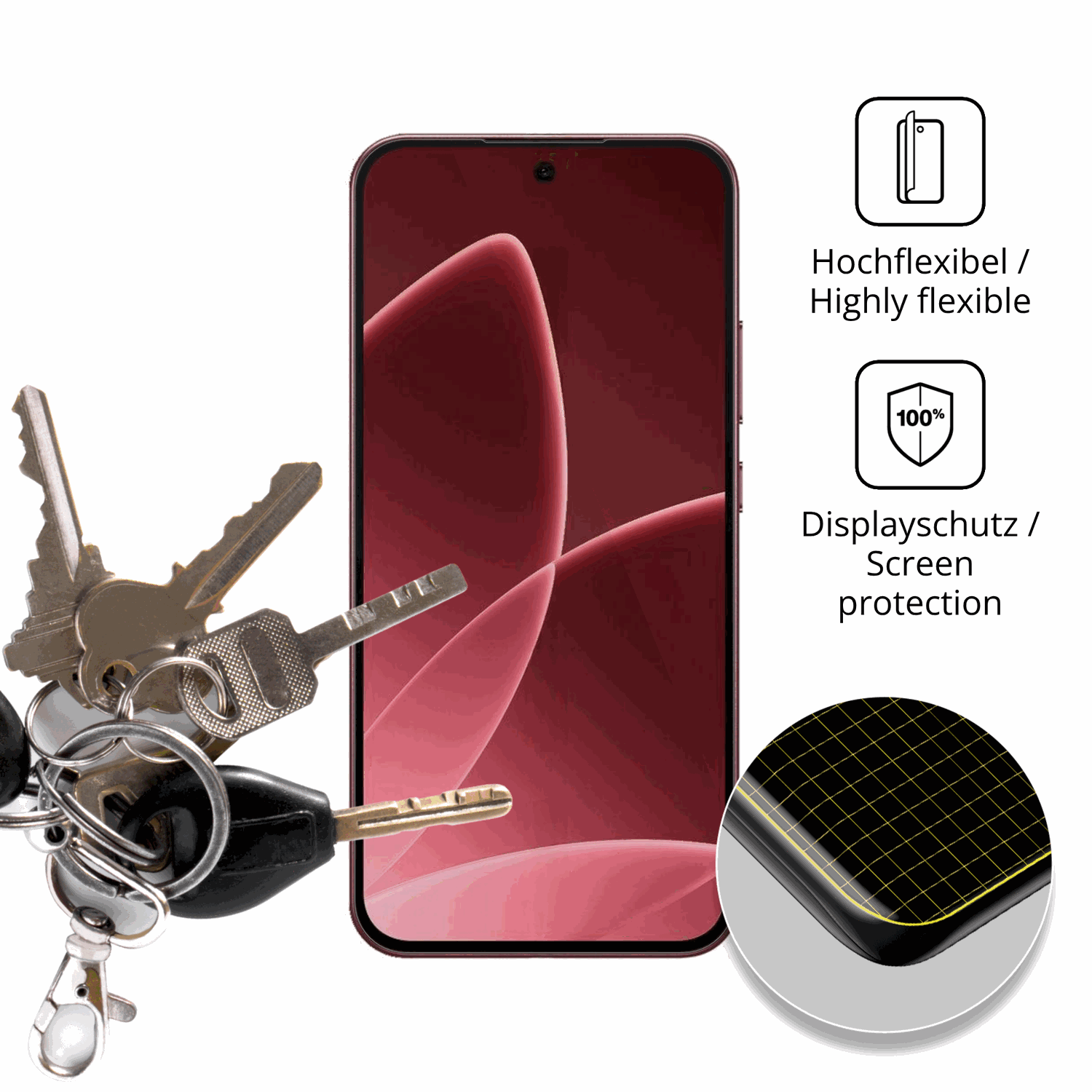 dipos Displayschutz für Oppo F33 Pro 5G, transparente Oberfläche, geringe Dicke und perfekte Passform