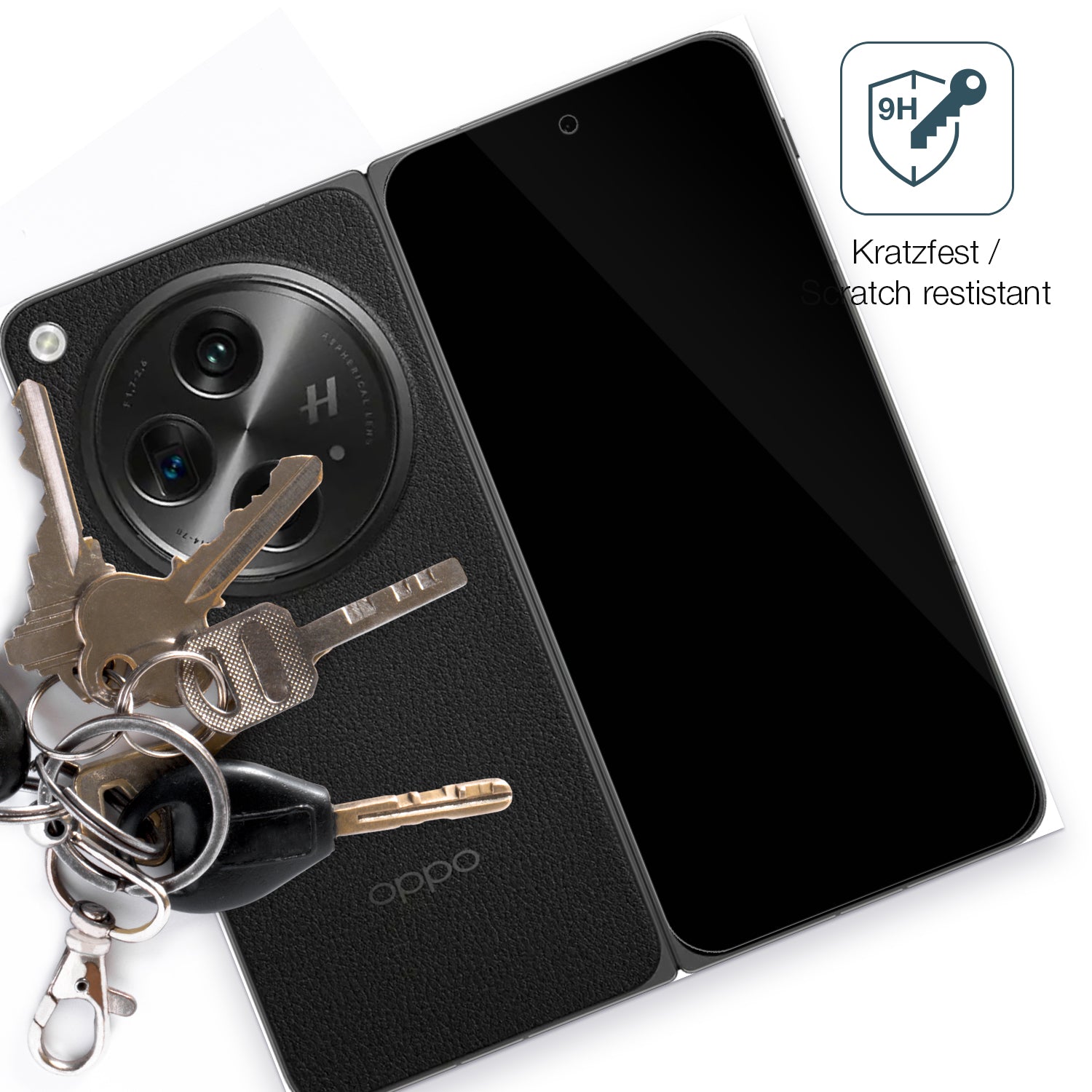dipos Displayschutz für Oppo Find N3 Aussenseite, transparente Oberfläche, perfekte Passform auch für die Rundungen