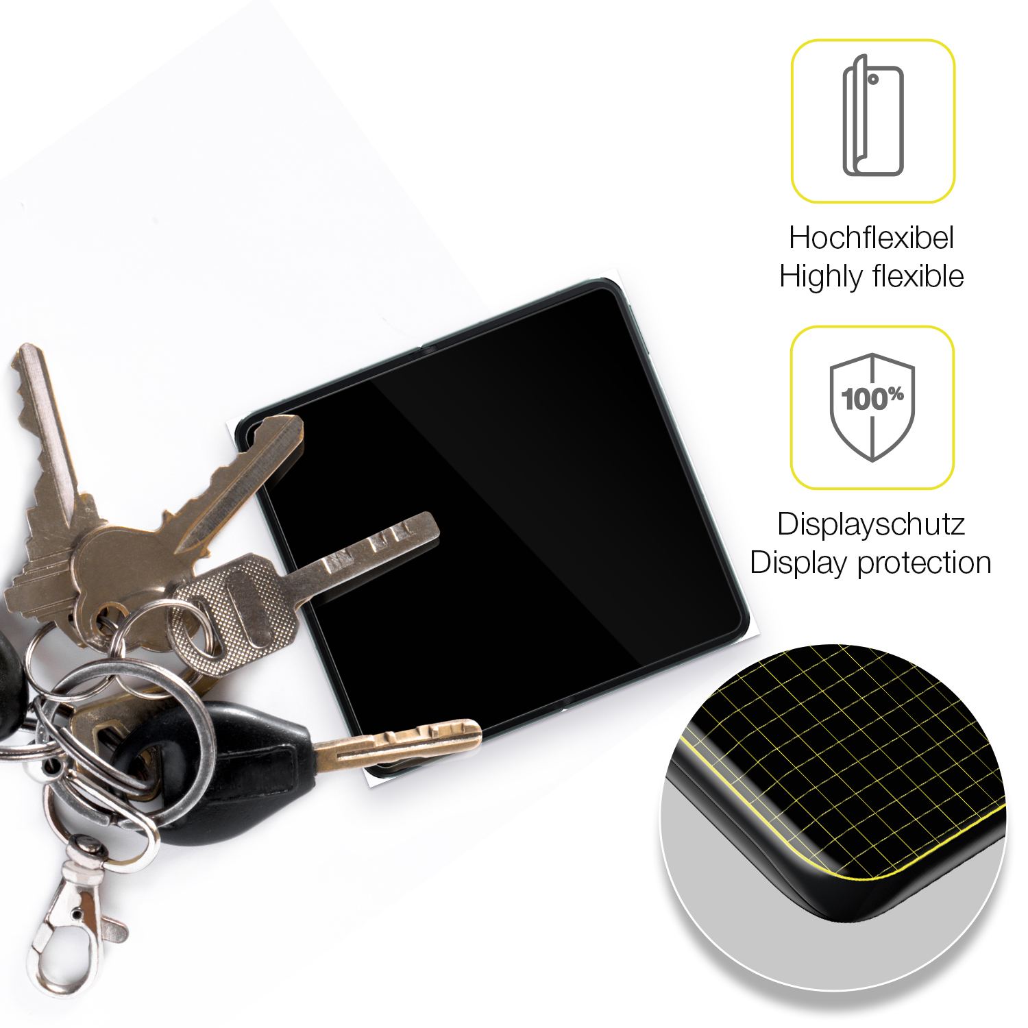 dipos Displayschutz für Oppo Find N3 Innenseite, transparente Oberfläche, geringe Dicke und perfekte Passform