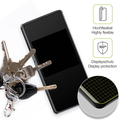 dipos Displayschutz für Oppo K10 Pro 5G, transparente Oberfläche, perfekte Passform auch für die Rundungen