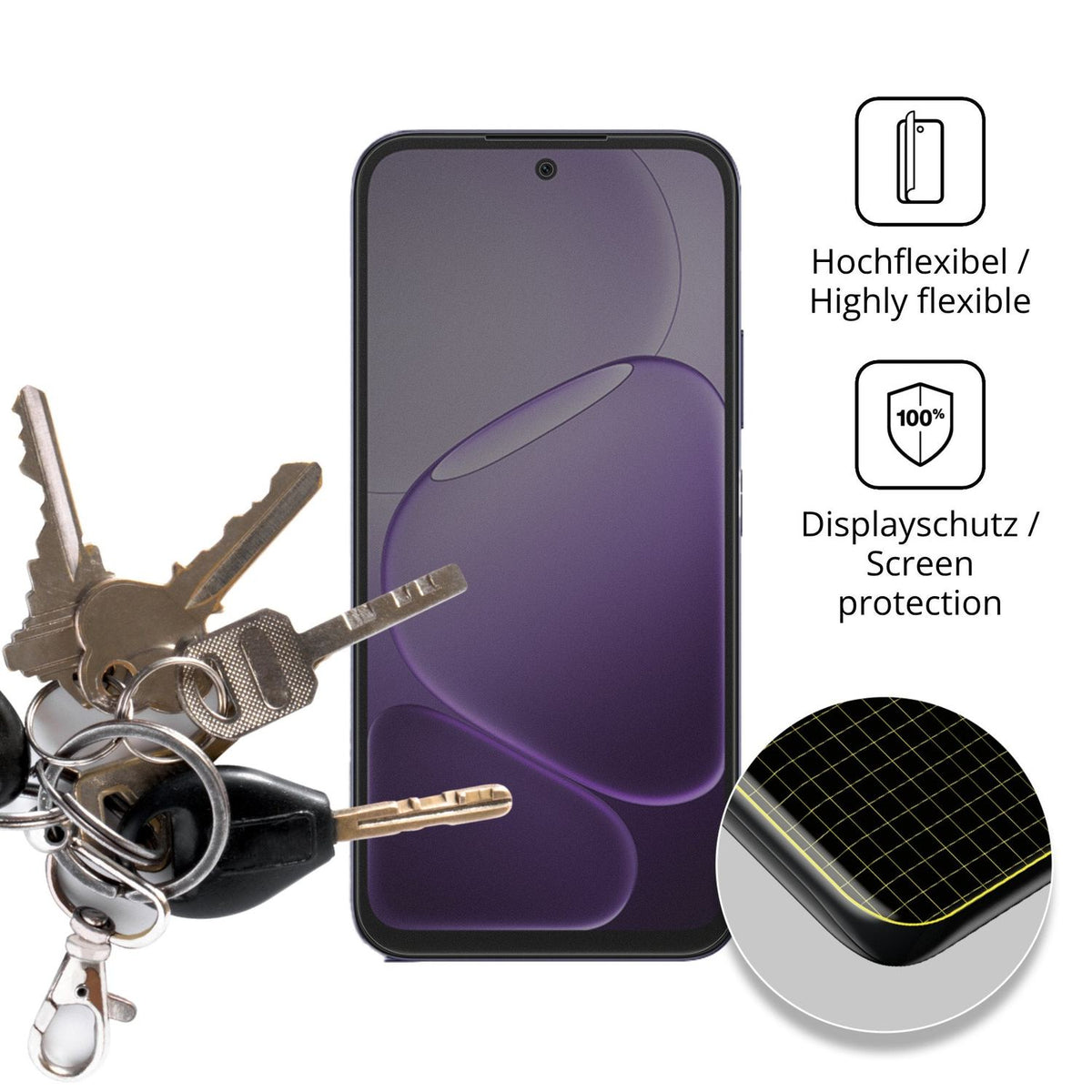 dipos Displayschutz für Oppo K14 5G, mit Blickschutzfilter und perfekter Passform auch für die Rundungen