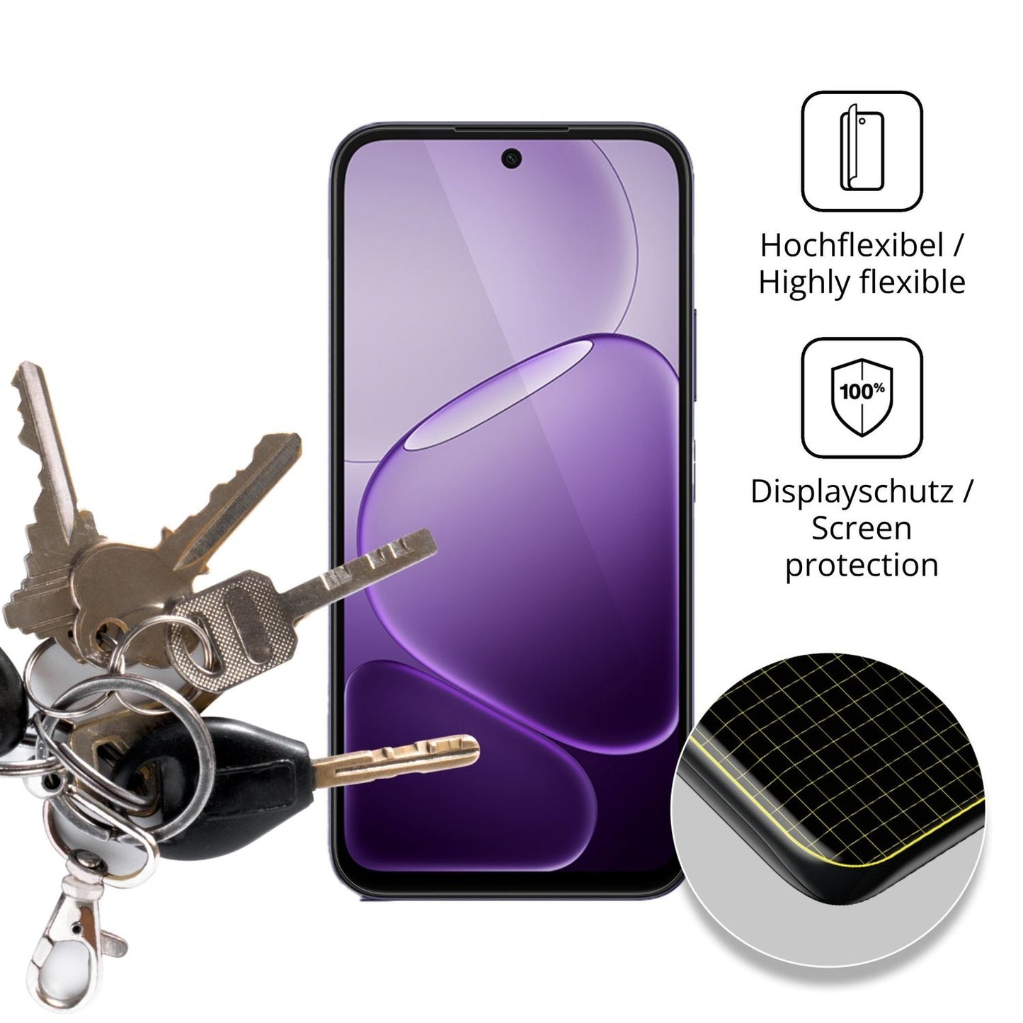 dipos Displayschutz für Oppo K14 5G, transparente Oberfläche, geringe Dicke und perfekte Passform