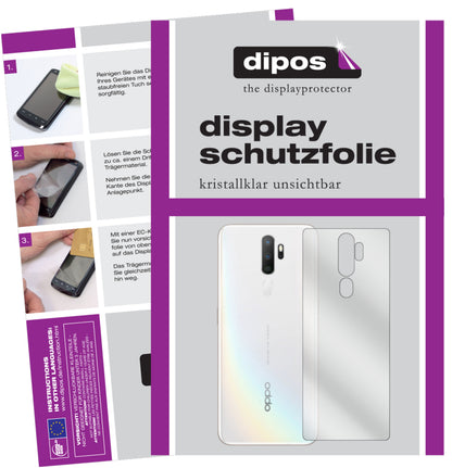 Klare Displayschutzfolie von dipos passend für Oppo A11x Rückseite, präziser Zuschnitt und blasenfrei montiert