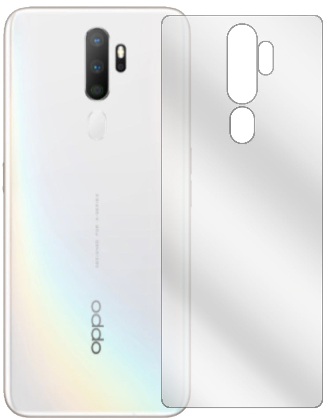 5x Schutzfolie klar für Oppo A11 Rückseite Display-Schutzfolie