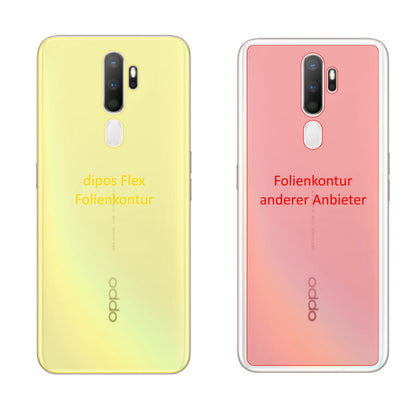 OppoA9 (2020) Rückseite mit aufgebrachter dipos Displayschutzfolie, glasklare Darstellung ohne Einschränkungen