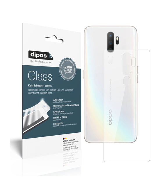 Klare Displayschutzfolie von dipos passend für Oppo A5 (2020) Rückseite, 9H kratzfest und blasenfrei montiert