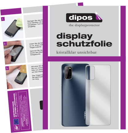 2x Schutzfolie klar für Oppo A72 Rückseite Display-Schutzfolie