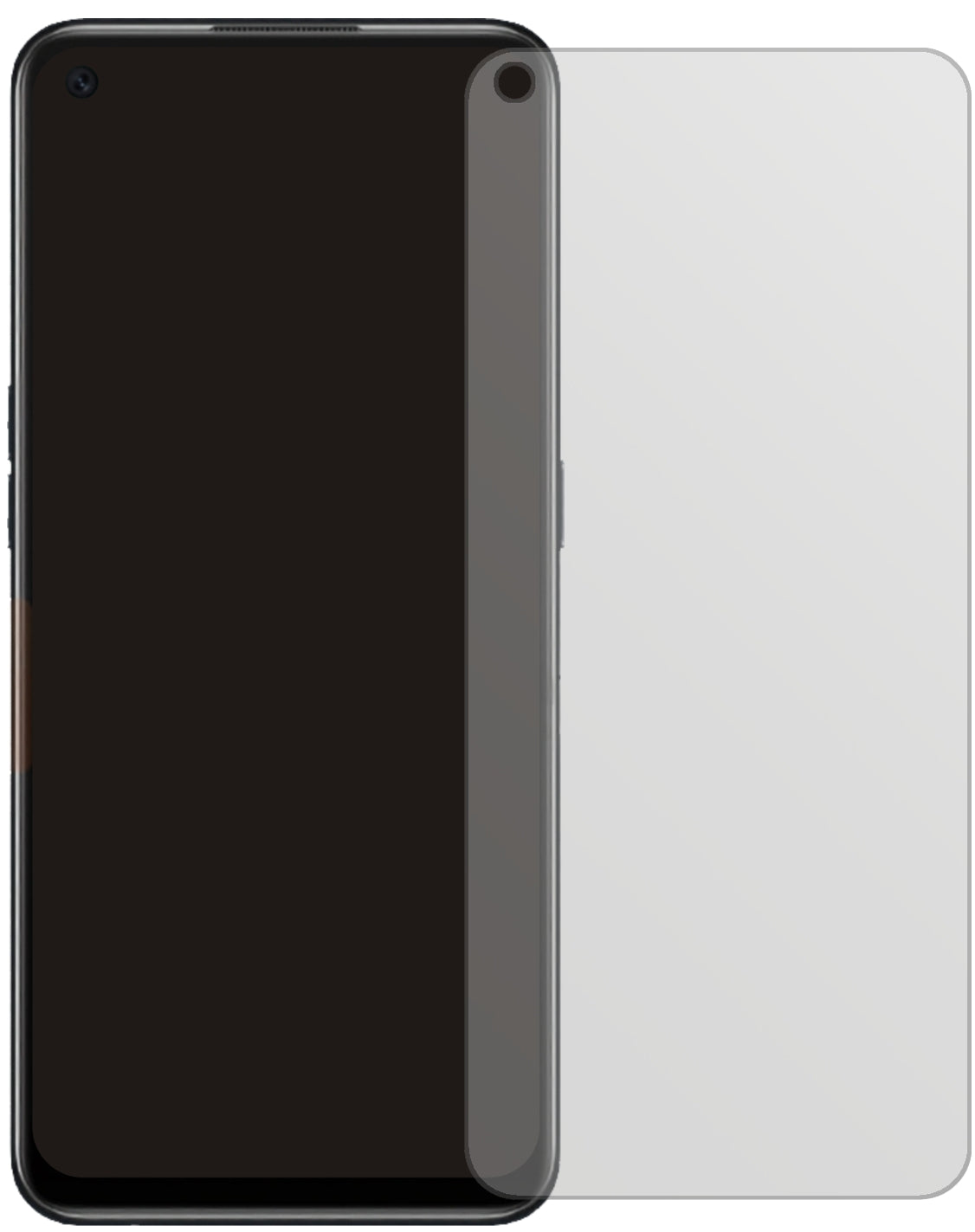 OppoA55s mit aufgebrachter dipos Displayschutzfolie, die lästige Fingerabdrücke minimiert