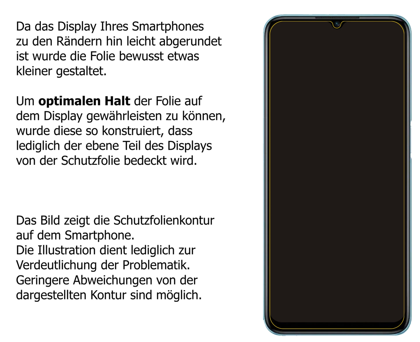 Schutzfolie mit optimaler Passform, zur Verwendung mit Hüllen geeignet