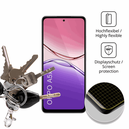 dipos Displayschutz für Oppo A5x, transparente Oberfläche, geringe Dicke und perfekte Passform