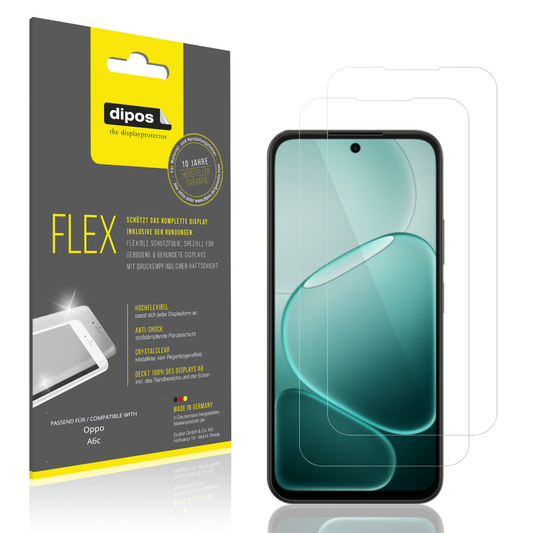 Klare Displayschutzfolie von dipos passend für Oppo A6c, 100% Displayabdeckung und blasenfreie Montage