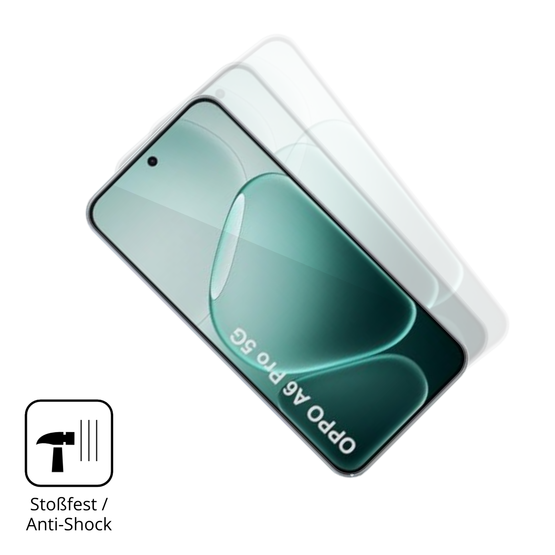 Schutz gegen Kratzer auf dem Oppo A6i Plus 5G Glas durch Schlüssel oder Ähnliches