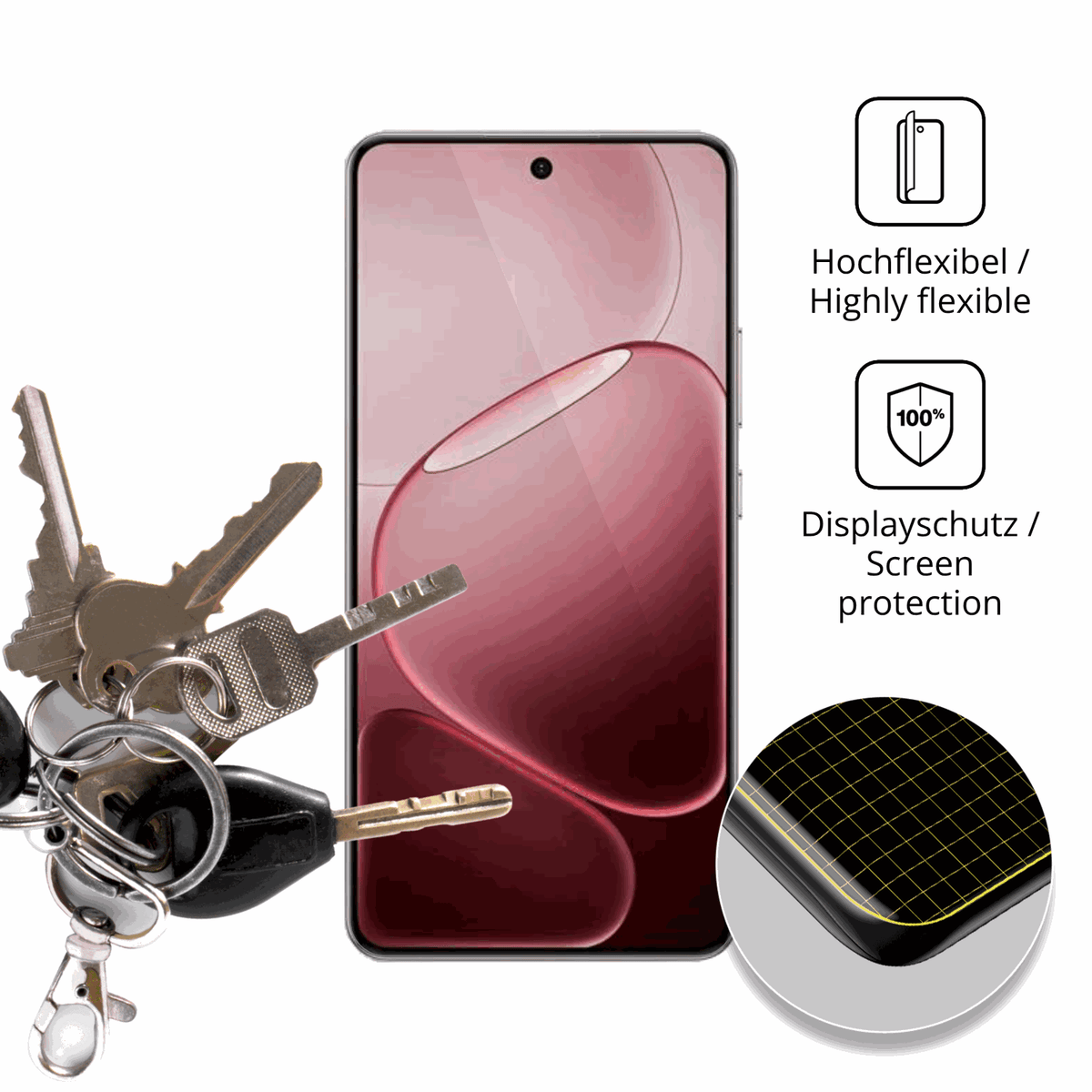 dipos Displayschutz für Oppo A6L, transparente Oberfläche, geringe Dicke und perfekte Passform