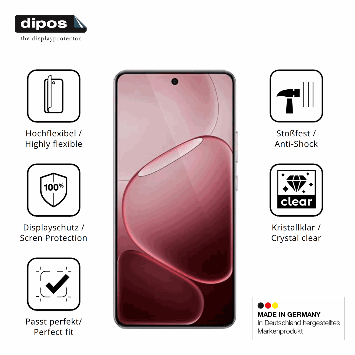 Displayschutz hergestellt in Deutschland, höchste Qualität made in Germany