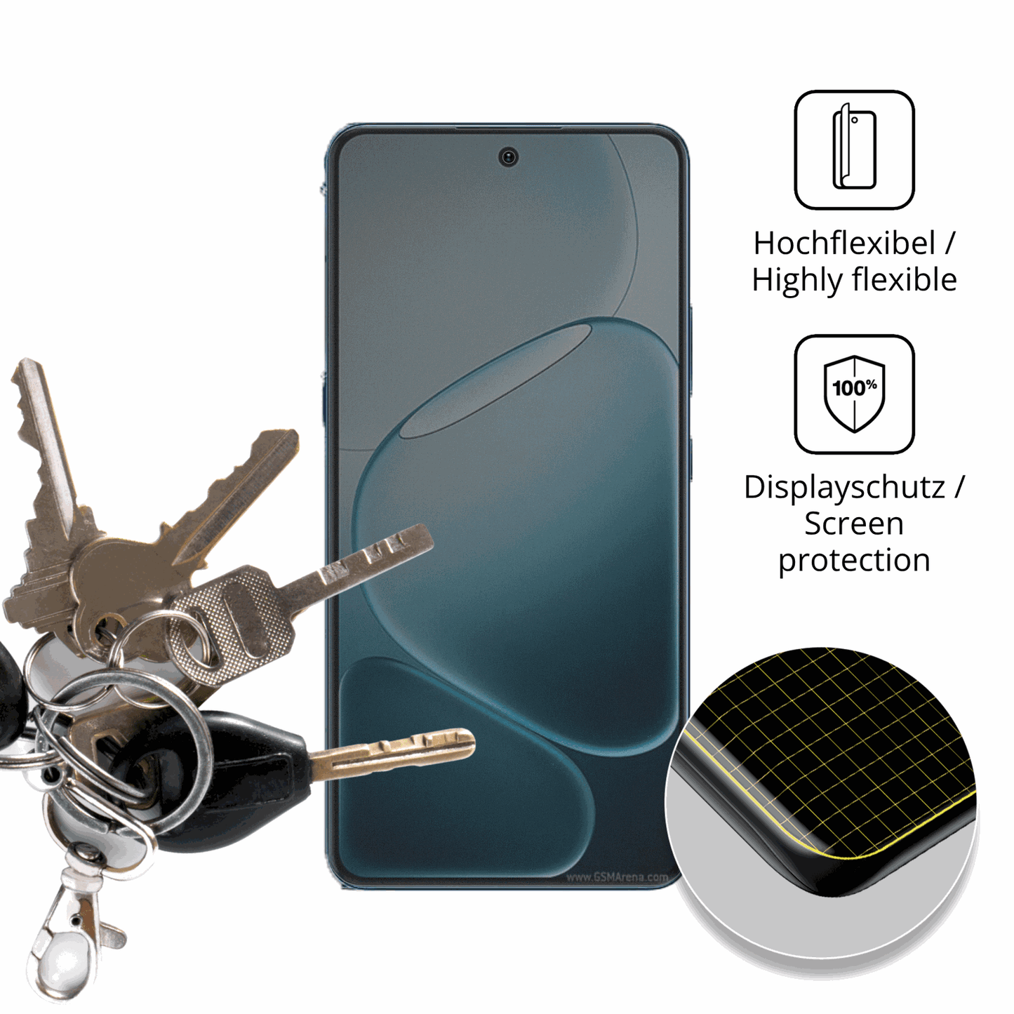 dipos Displayschutz für Oppo A6 Max, mit Blickschutzfilter und perfekter Passform auch für die Rundungen